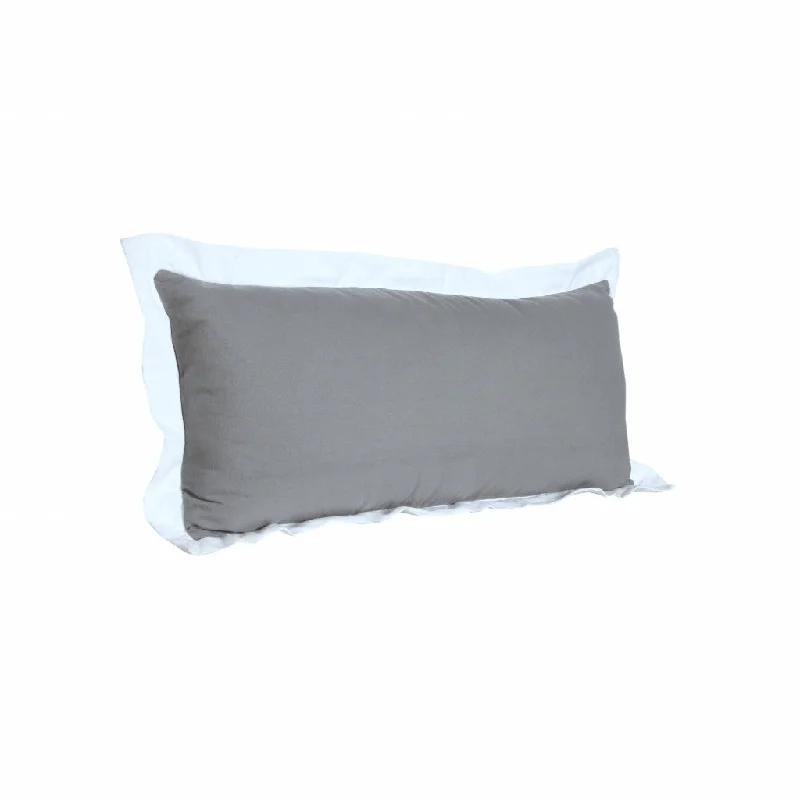 Durability testing for latex pillows-14" X 36" Gray And White 100% Cotton Geometric Zippered Pillow