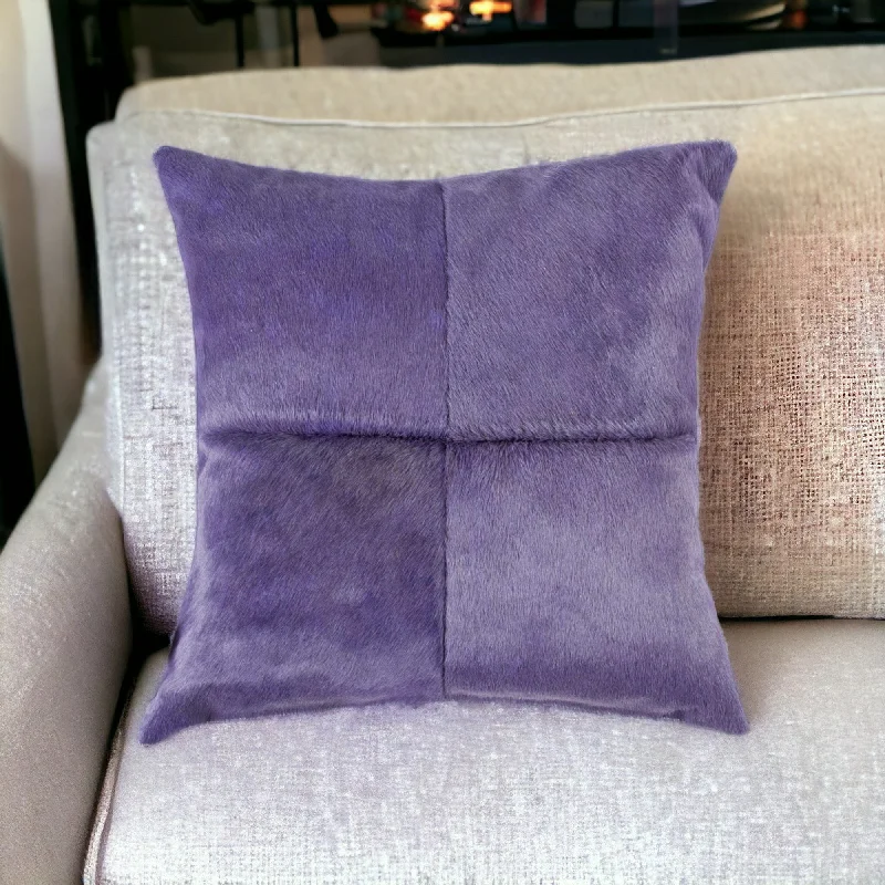 Lifespan of latex pillows-18" Purple Cowhide Throw Pillow