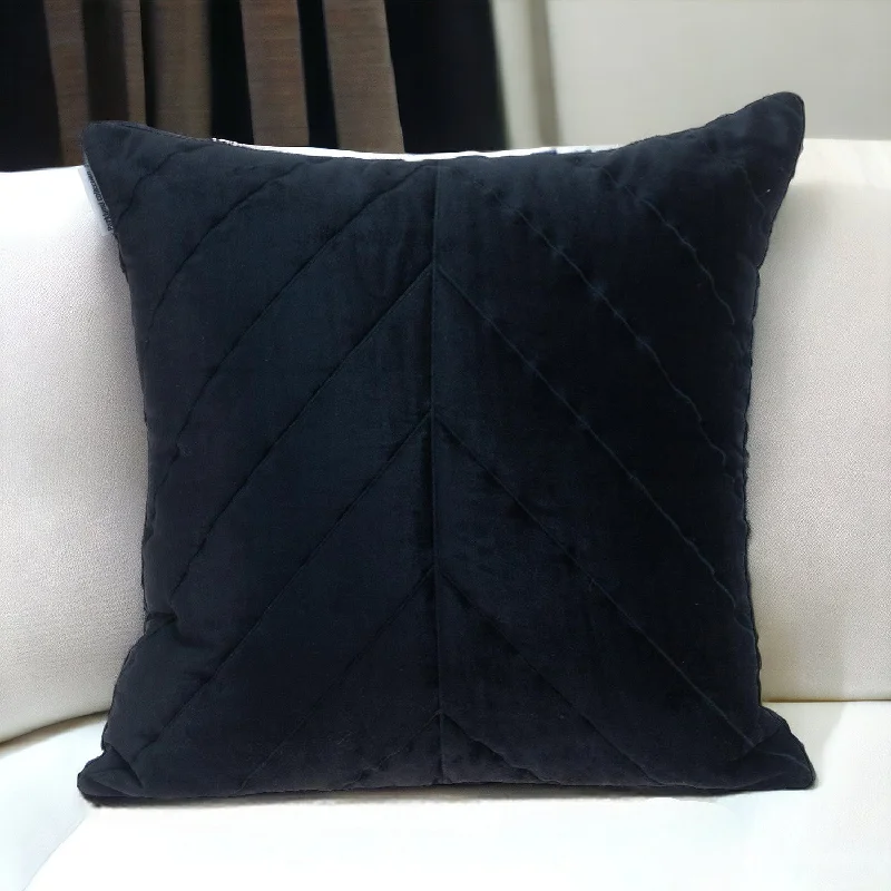 How to wash a memory foam pillow-20" Black Cotton Blend Throw Pillow