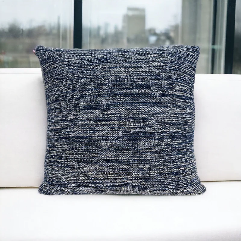 Difference between cervical and regular pillows-20" Blue Woven Cotton Blend Throw Pillow