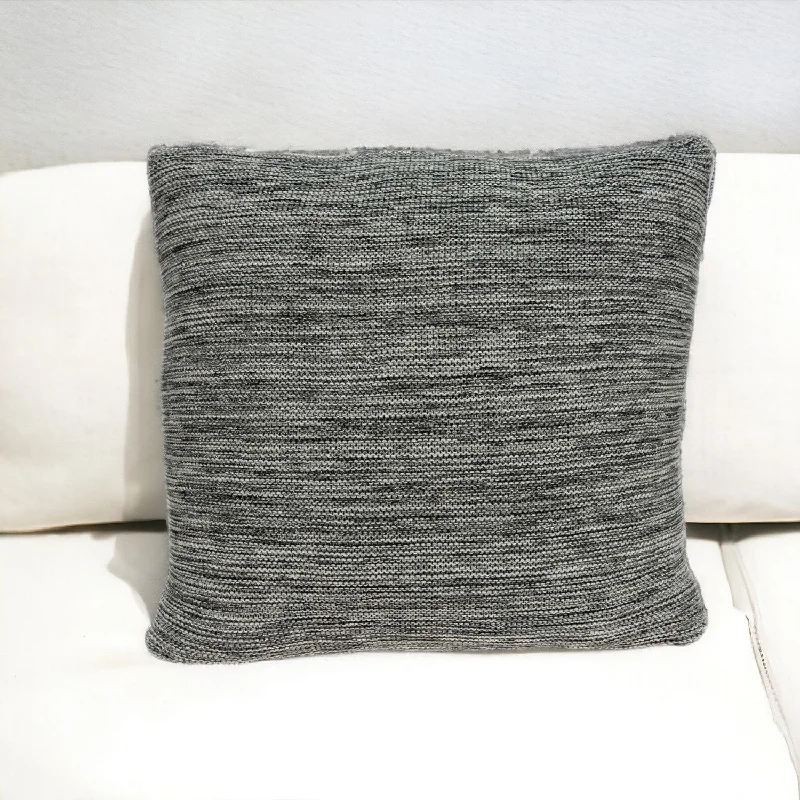 Adjusting memory foam pillow firmness-20" Gray Woven Cotton Blend Throw Pillow