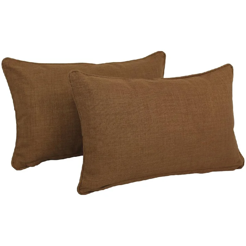 How pillows boost sleep depth-20-inch by 12-inch Double-corded Solid Outdoor Spun Polyester Back Support Pillows with Inserts (Set of 2), Mocha