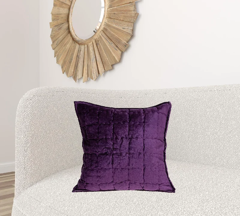 How pillows affect sleep depth-20" X 20" Purple Cotton Blend Zippered Pillow