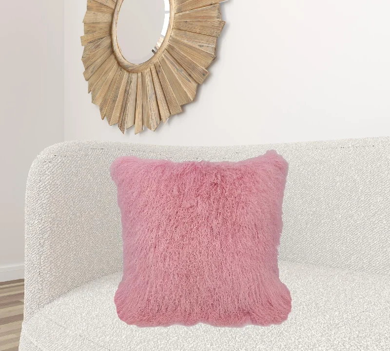 Are buckwheat pillows good for cervical issues-24" Pink Genuine Tibetan Lamb Fur Pillow With Microsuede Backing