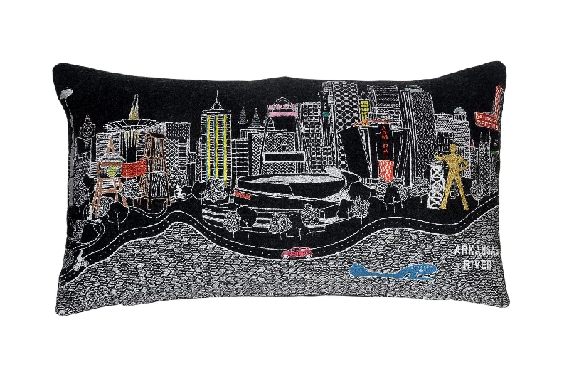 Are cervical pillows suitable for pregnant women-25" Black Tulsa Nighttime Skyline Lumbar Decorative Pillow