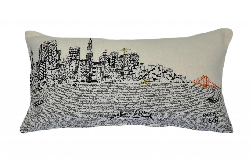 Are buckwheat pillows good long-term-25" White San Francisco Daylight Skyline Lumbar Decorative Pillow