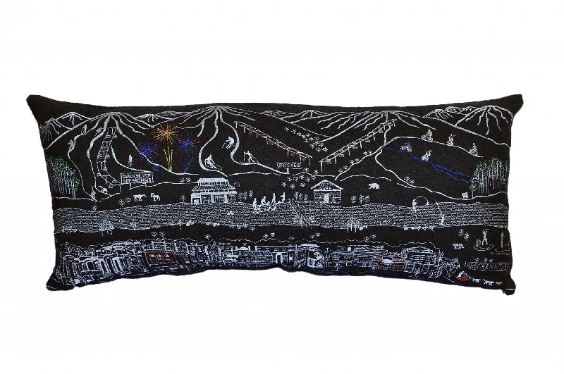 How to pick a cooling memory pillow-35" Black Breckenridge Nighttime Skyline Lumbar Decorative Pillow