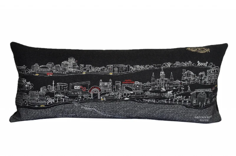 Are buckwheat pillows good for pregnant women-35" Black New Orleans Nighttime Skyline Lumbar Decorative Pillow