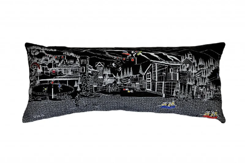 How to choose an eco-friendly memory pillow-35" Black Vail Nighttime Skyline Lumbar Decorative Pillow