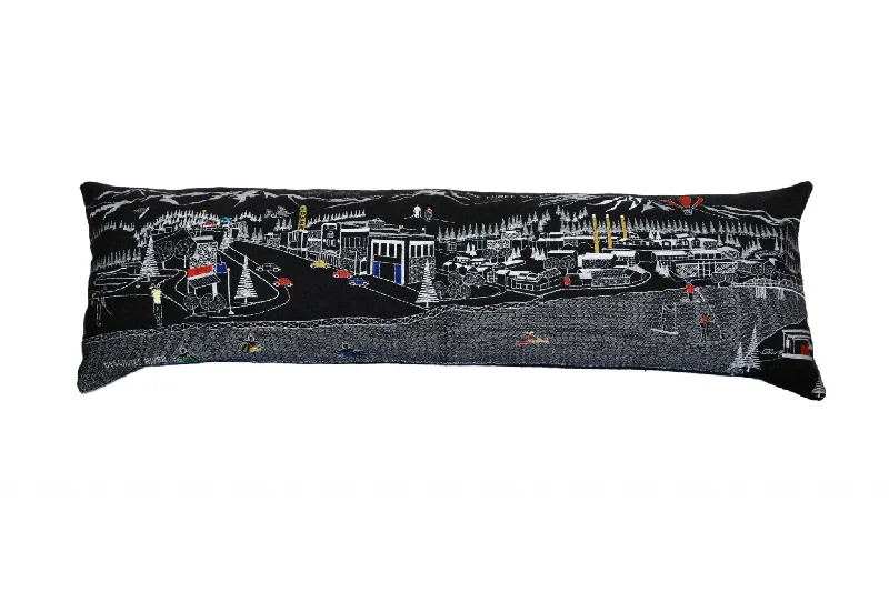 How to pick a cool pillow-46" Black Bend Nighttime Skyline Lumbar Decorative Pillow