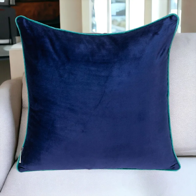 Testing latex pillow elasticity-Blue Navy and Gray Reversible Velvet Throw Pillow