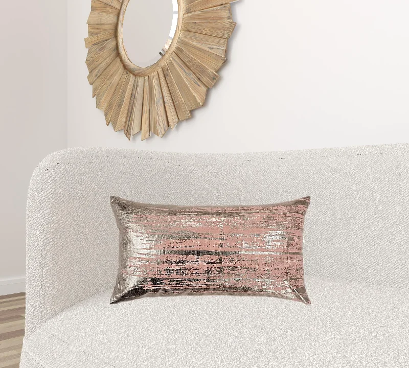 How to select hotel-brand pillows-Blush Distressed Brush Stroke Lumbar Pillow