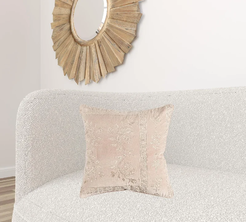 Choosing buckwheat pillow weight-Blush Pink Floral Textured Reversible Throw Pillow