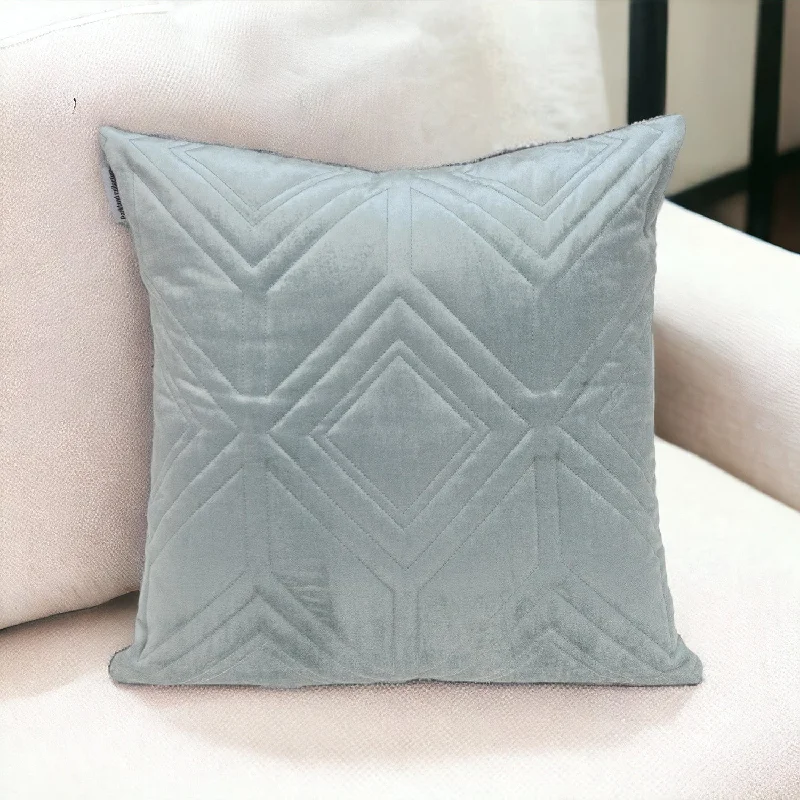 Are buckwheat pillows good for summer-Gray Quilted Diamonds Velvet Solid Color Throw Pillow