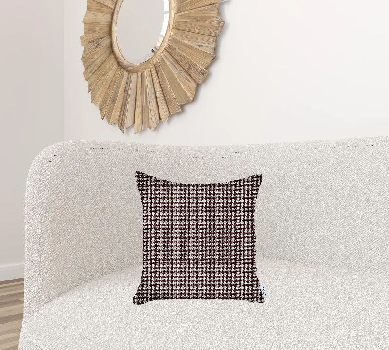 How pillows distribute shoulder pressure-Maroon Red Houndstooth Pattern Throw Pillow