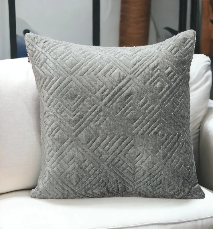 Choosing latex pillow weight-Quilted Charcoal Decorative Throw Pillow