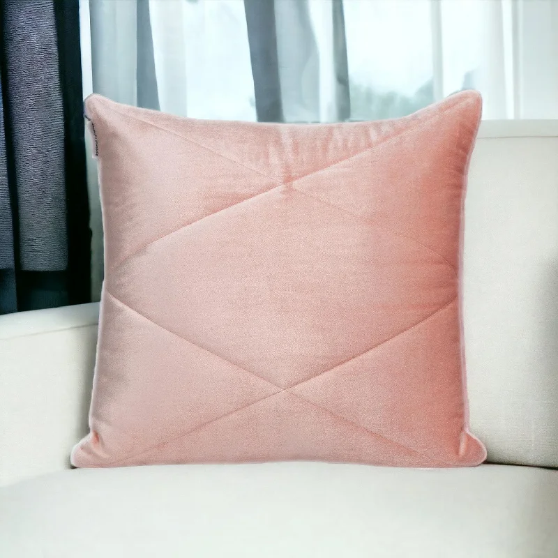 Pillow height and sleep comfort-Quilted Pink Velvet Throw Pillow