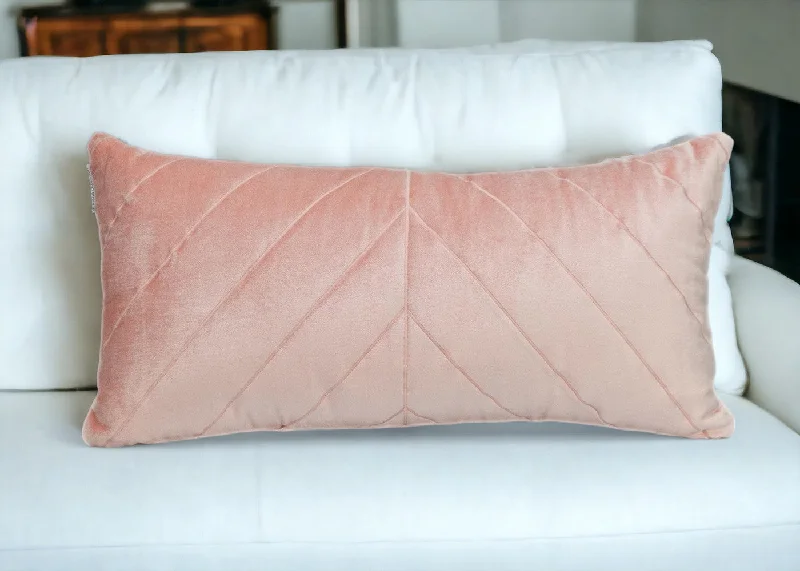 How pillows adjust sleep depth-Quilted Velvet Arrows Pink Decorative Lumbar Pillow