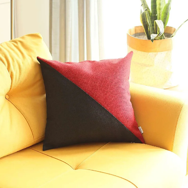 Odor removal methods for latex pillows-Red and Black Diagonal Decorative Throw Pillow