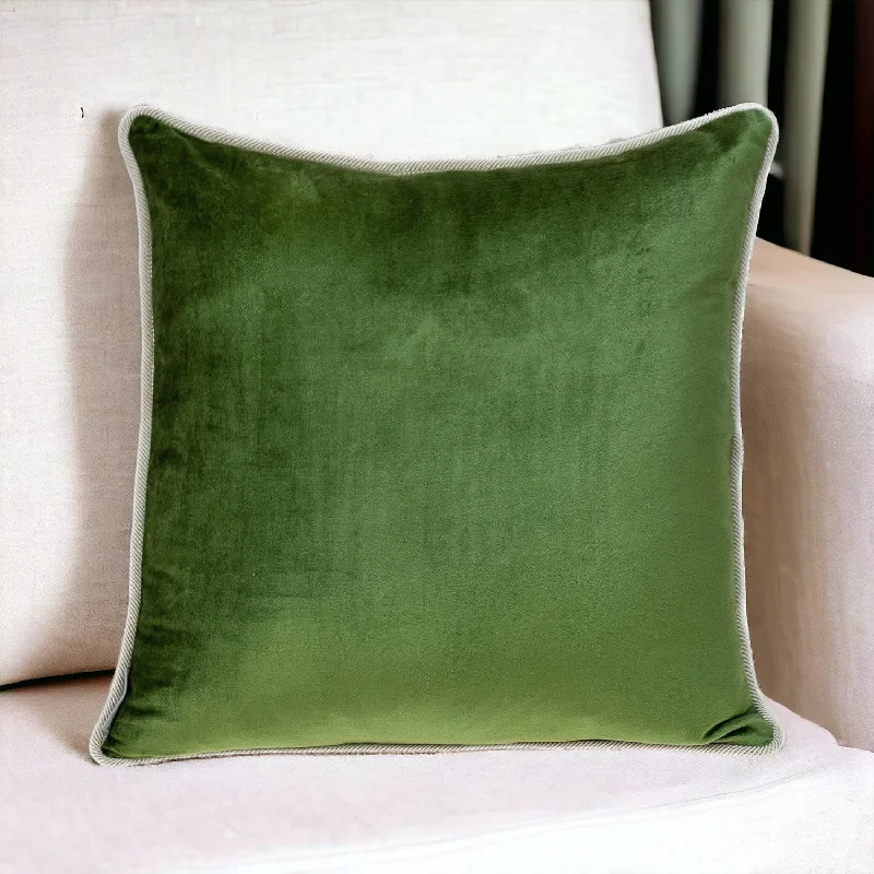 Pillow height and neck support-Reversible Blue and Green Square Velvet Throw Pillow