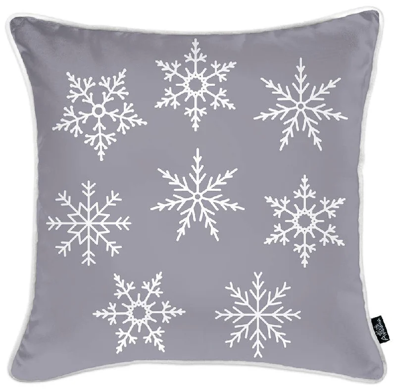 Mold prevention for latex pillows-Set of Four Gray Merry Bright Christmas Throw Pillows