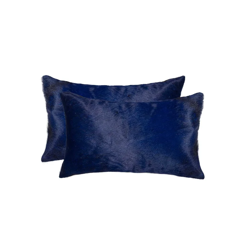 How to choose an eco-friendly pregnancy pillow-Set of Two 12" X 20" Navy Cowhide Throw Pillow