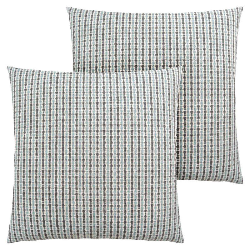 Are cooling pillows good for summer-Set Of Two 18" X 18" Blue and Gray Polyester Striped Zippered Pillow