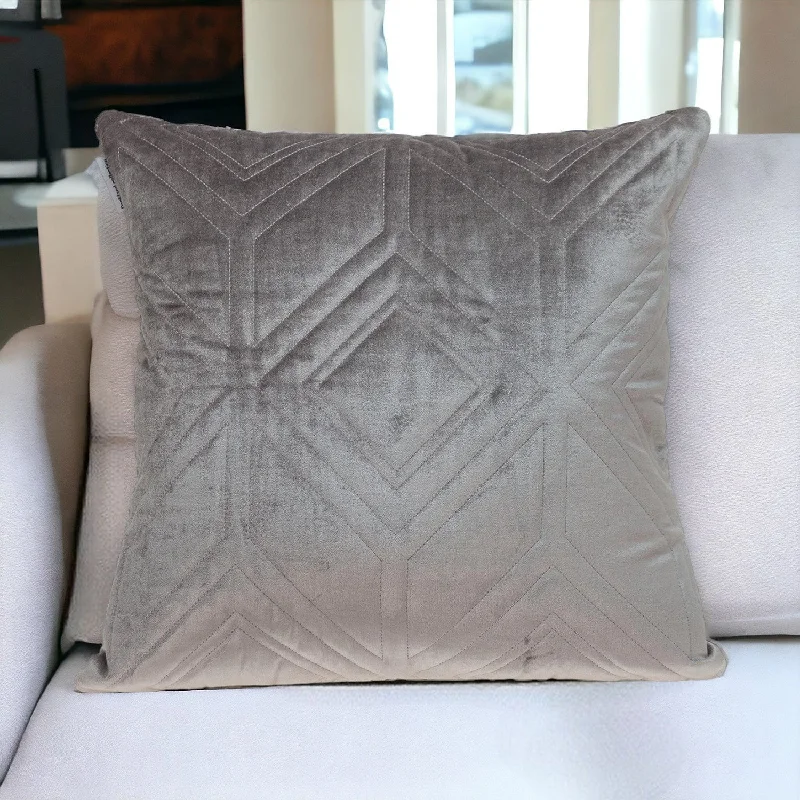 Are memory foam pillows good for back sleepers-Taupe Quilted Diamonds Velvet Solid Color Throw Pillow