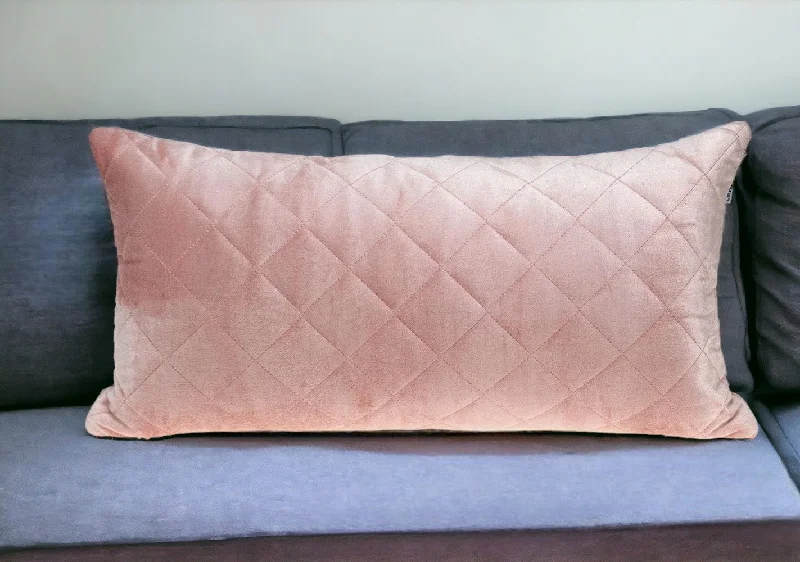 How to pick a pregnancy body pillow-Tufted Diamond Pink Transitional Lumbar Pillow