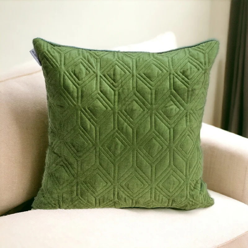 Impact of pillow softness on health-Tufted Diamonds Olive Velvet Accent Pillow