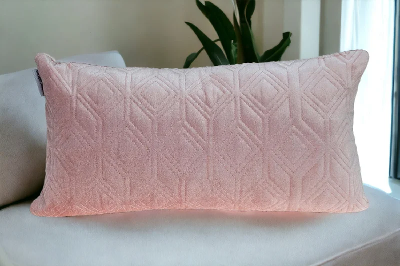 Precautions for washing pillows-Tufted Diamonds Rose Gold Velvet Lumbar Accent Pillow