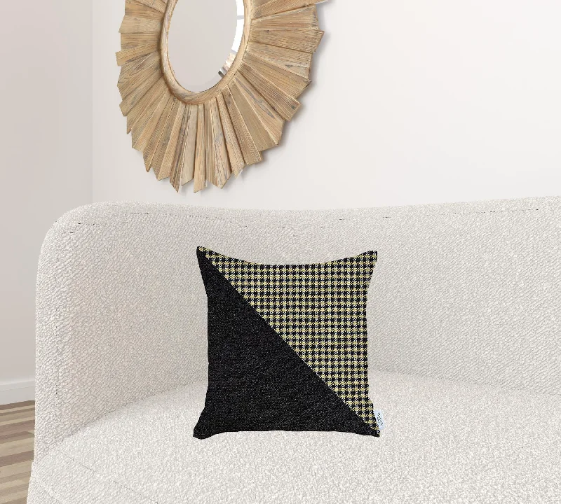 Breathability of memory foam pillows-Yellow Houndstooth Modern Decorative Throw Pillow