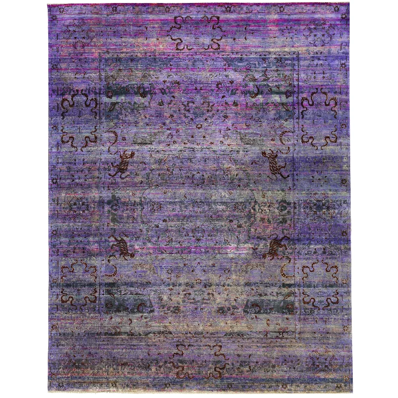 carpet for combining function and style-Purple Alchemy Traditional Silk Rug - 9'1" x 11'9"