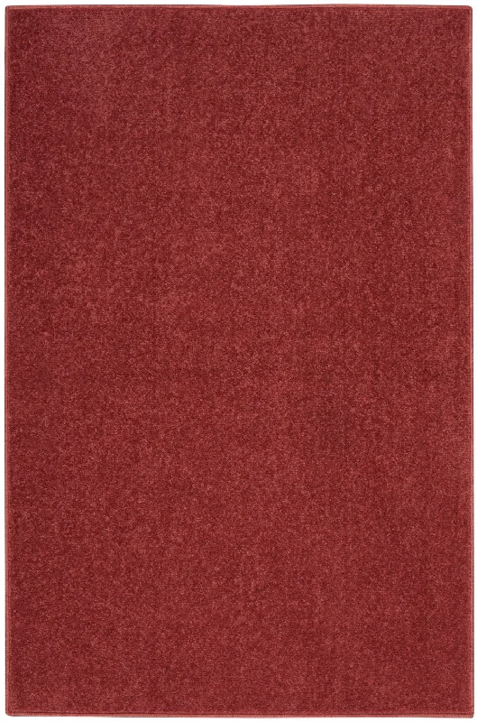 carpet for enhancing architectural beauty-2' X 4' Non Skid Indoor / Outdoor Runner Rug - Brick Red