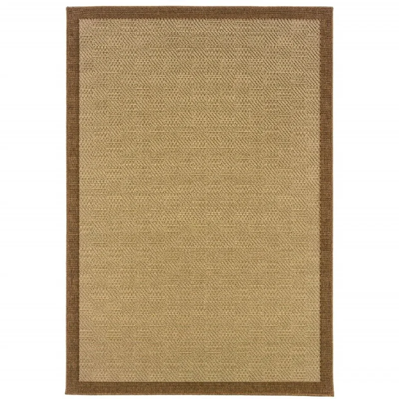 carpet with unique and eye-catching patterns-2' X 4' Outdoor / Indoor Area Rug - Beige