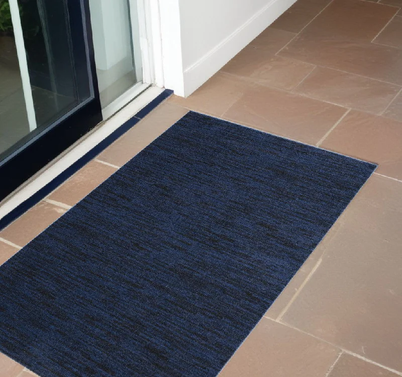 carpet for bathroom use-2' X 4' Stain Resistant Indoor / Outdoor Area Rug - Midnight Blue