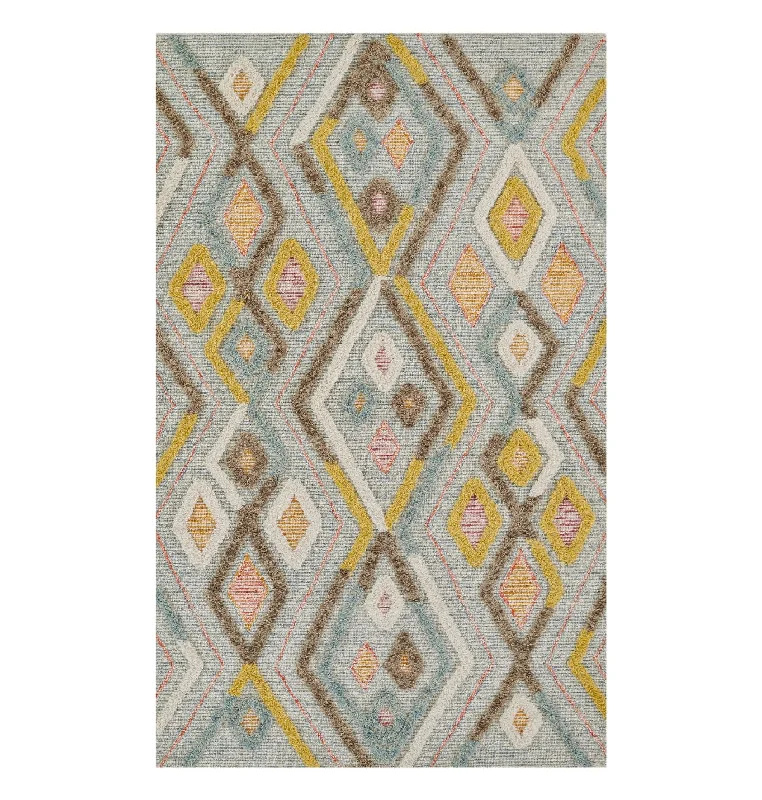 carpet for seamless design integration-Allegro Contemporary Moroccan Multi Hand-Tufted Wool Rug