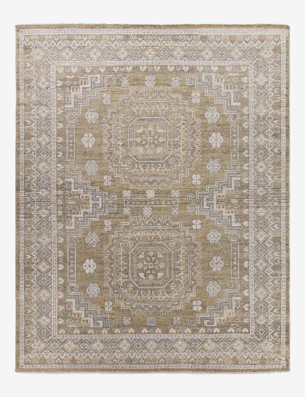 carpet with durable and high-performance fibers-Anahit Hand-Knotted Wool-Blend Rug