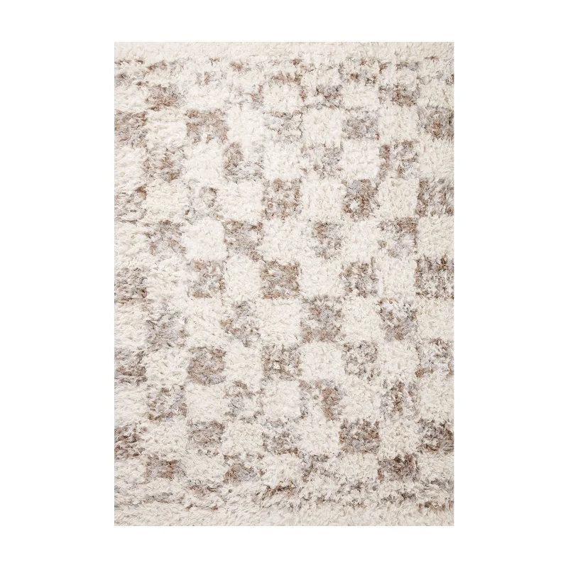 carpet for modern minimalism-Angela Rose x Loloi Amira Ivory / Pebble Rug