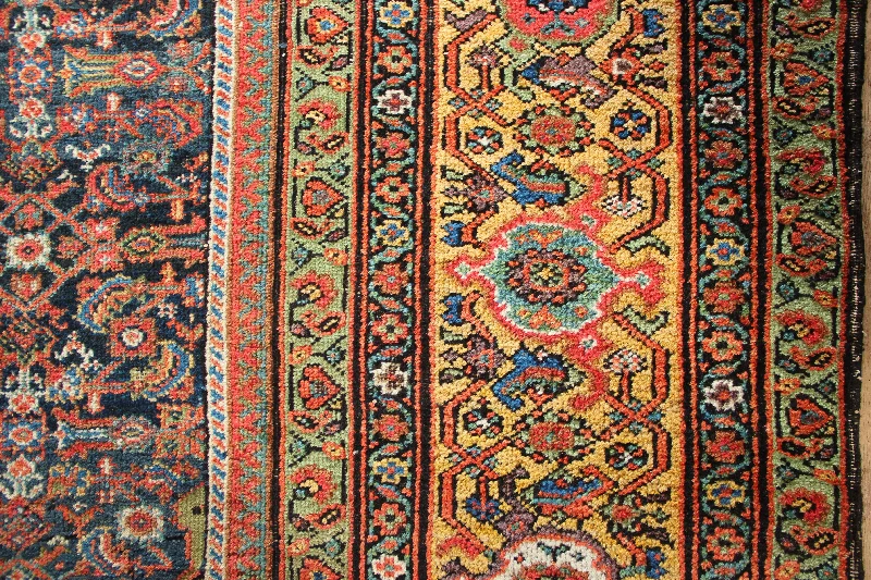 carpet with high-performance material-Antique Herati Fereghan Golden Border 281 x 376cm / 9'3" x 12'4"