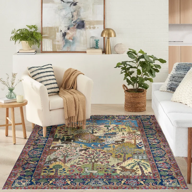 carpet for creating a chic and stylish mood-Antique Tabriz Scenery Rug