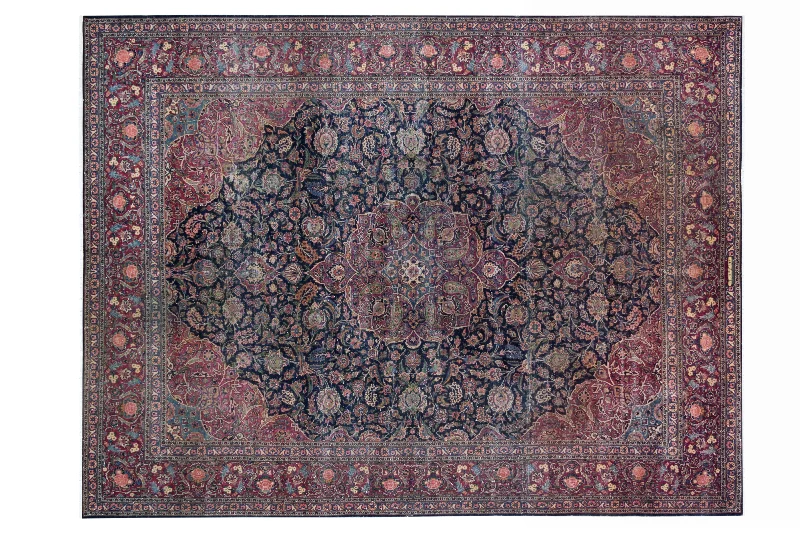 carpet for complementing soft and muted tones-Antique Vintage Kashan Atayi Rug