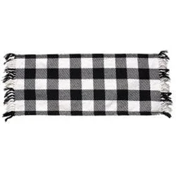 carpet for casual and comfortable interiors-Black & White Buffalo Check Short Table Runner