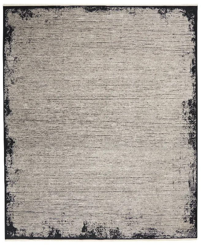 carpet for living room area-Calvin Klein Balian CK51 Grey/Black Area Rug