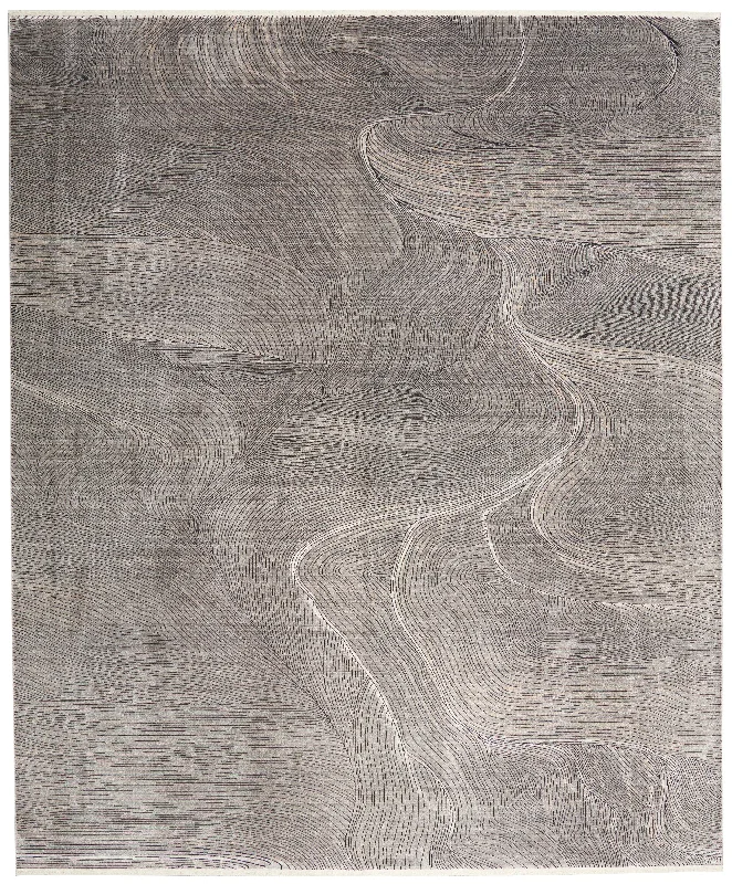 carpet for cool and refreshing spaces-Calvin Klein Balian CK52 Grey Area Rug