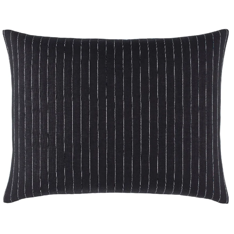 carpet for sophisticated home vibes-Chalk Stripe Black Sham