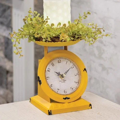 carpet for home theater decor-Sunflower Yellow Old Town Scale Clock