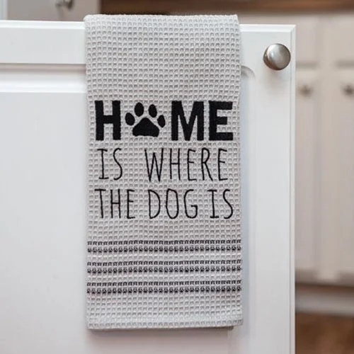 carpet for stylish dining room-Home Is Where the Dog Is Dish Towel