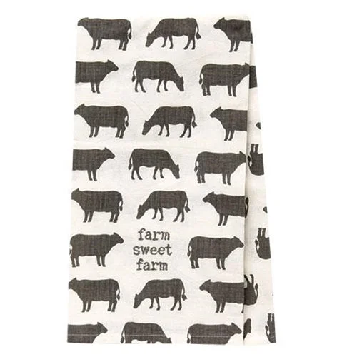 carpet with versatile style options-Farm Sweet Farm Cow Dish Towel