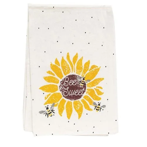 carpet for bright and cheerful spaces-Bee Sweet Bees & Sunflower Dish Towel